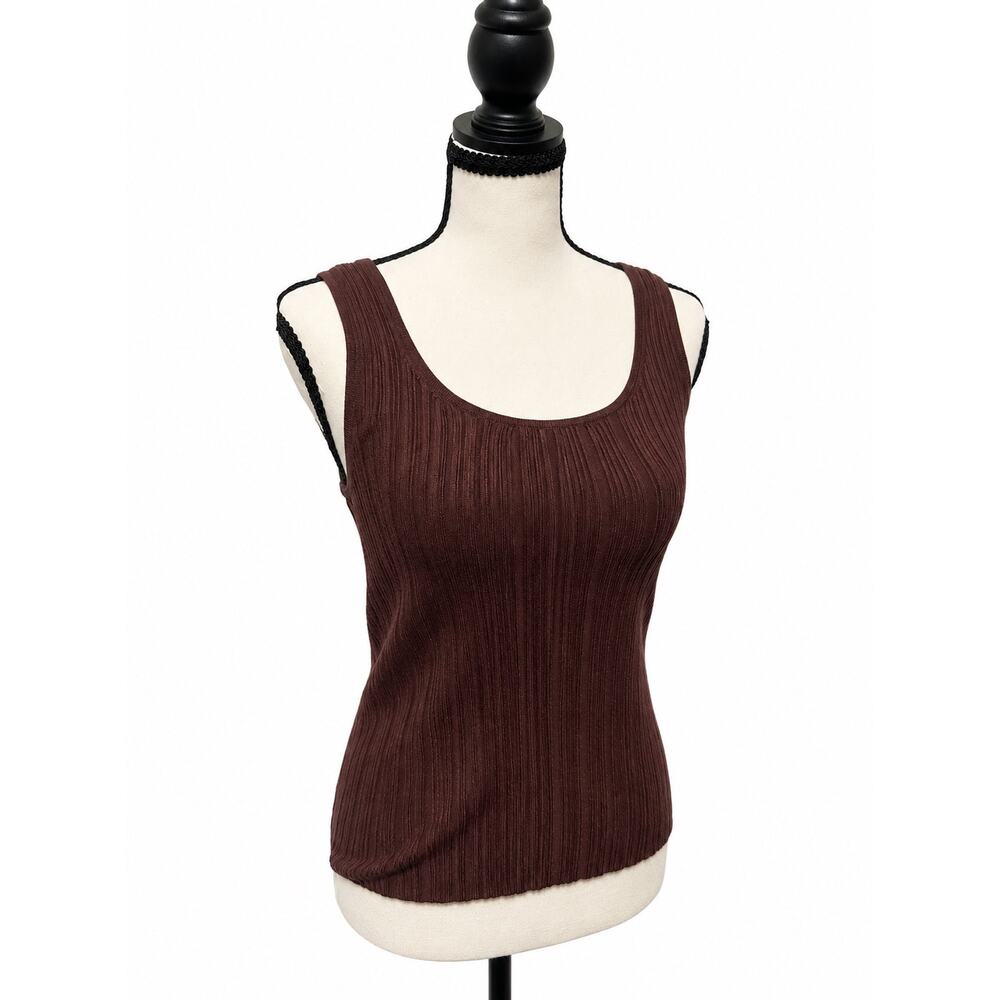 Madewell Ribbed Scoop Neck Sweater Tank Brown Size S